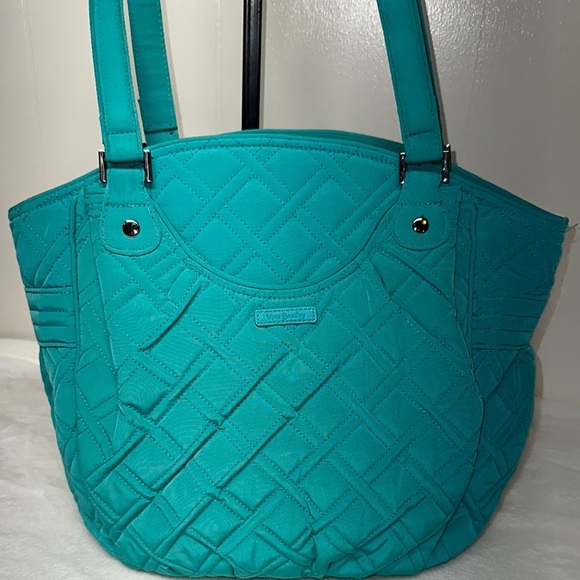 Vera Bradley Blue Quilted Tote Bag with Diamond Stitching - Picture 1 of 14